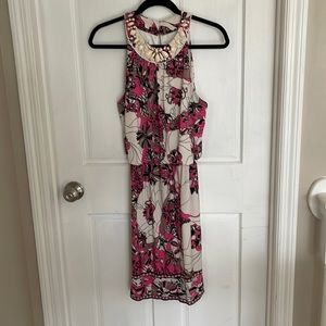 Donna Morgan sleeveless dress in pink, black, cream size 12
